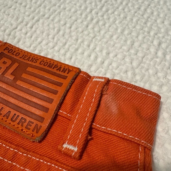 Ralph Lauren Polo Jeans Company womens denim mini skirt 8 orange vintage 90s Y2K - Picture 10 of 12